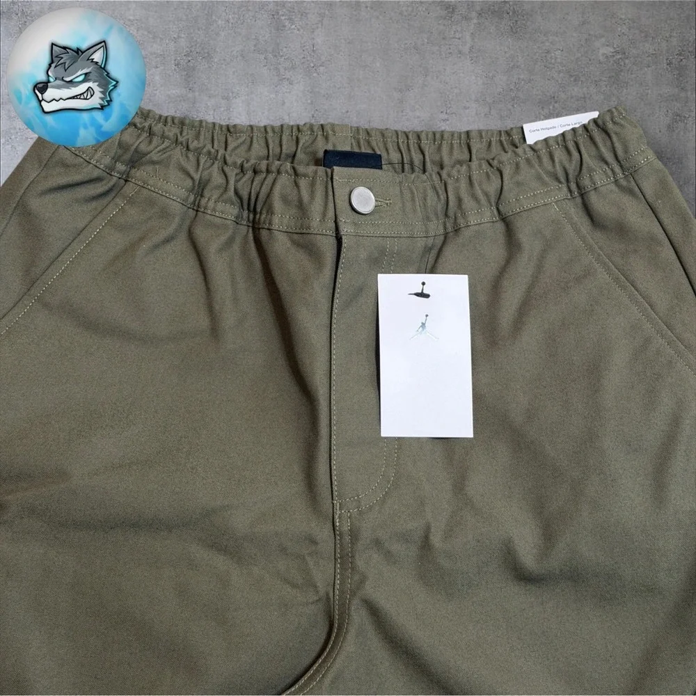 New Jordan Essentials Woven Shorts Olive Green Men's Size Small HF9335-222